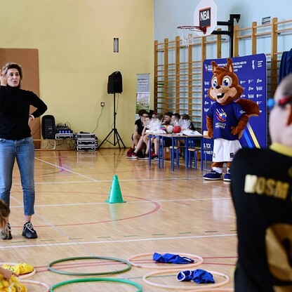 Pokazowy trening piłki ręcznej w Tychach. fot. Patryk Pyrlik / UMWS