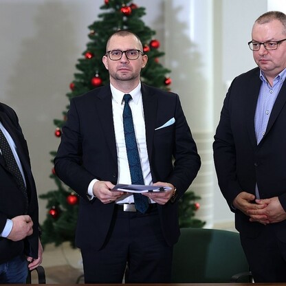 Podpisanie umowy na przebudowę wiaduktu w Lublińcu. fot. Andrzej Grygiel / UMWS