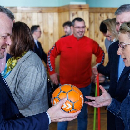 Spotkanie z ambasadorami mistrzostw świata w piłce ręcznej. fot. Andrzej Grygiel / UMWS