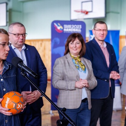 Spotkanie z ambasadorami mistrzostw świata w piłce ręcznej. fot. Andrzej Grygiel / UMWS