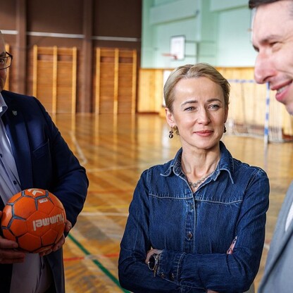 Spotkanie z ambasadorami mistrzostw świata w piłce ręcznej. fot. Andrzej Grygiel / UMWS