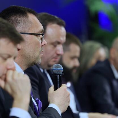 Panel: Rola regionów w budowaniu partnerstw międzynarodowych w obliczu kryzysu gospodarczego oraz wyzwań związanych z odbudową Ukrainy. fot. Andrzej Grygiel / UMWS