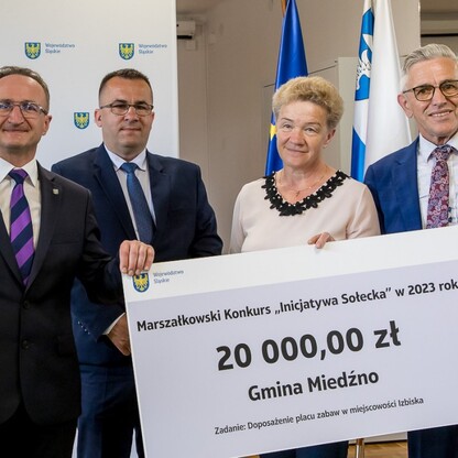 Wręczenie czeków w ramach Marszałkowskiego Konkursu „Inicjatywa Sołecka”. fot. Tomasz Żak / UMWS