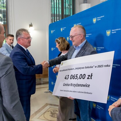 Wręczenie czeków w ramach Marszałkowskiego Konkursu „Inicjatywa Sołecka”. fot. Tomasz Żak / UMWS