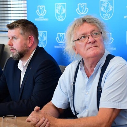 Konferencja prasowa Starostwie Powiatowym w Wodzisławiu Śląskim nt. kluczowych, lokalnych inwestycji drogowych. fot. Patryk Pyrlik / UMWS
