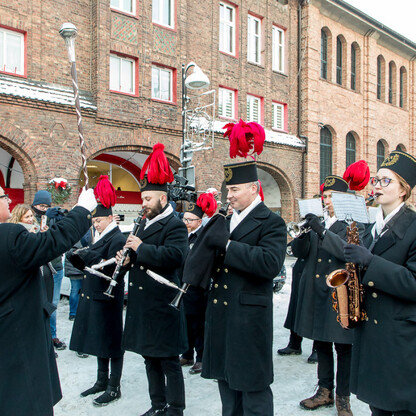 Górnicza orkiestra w katowickiej dzielnicy Nikiszowiec. fot. Tomasz Żak / UMWS