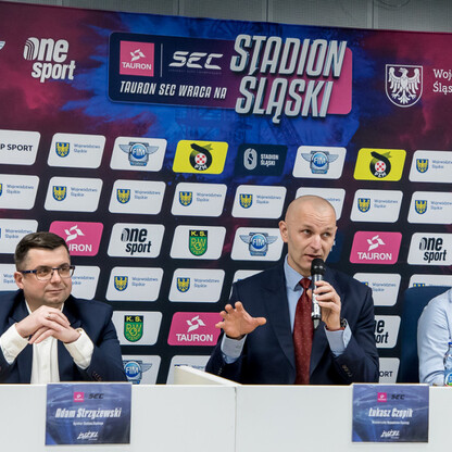 Konferencja prasowa dotycząca przyszłorocznego wydarzenia żużlowego na Stadionie Śląskim. fot Tomasz Żak / UMWS