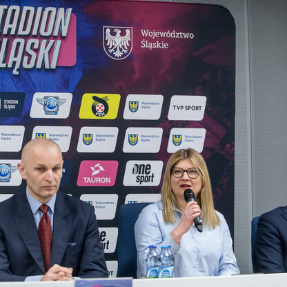 Konferencja prasowa dotycząca przyszłorocznego wydarzenia żużlowego na Stadionie Śląskim. fot Tomasz Żak / UMWS