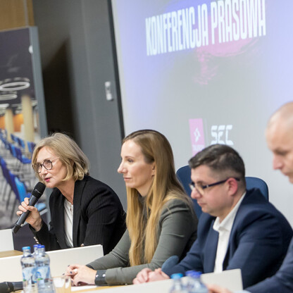 Konferencja prasowa dotycząca przyszłorocznego wydarzenia żużlowego na Stadionie Śląskim. fot Tomasz Żak / UMWS