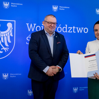 Dwóch przedstawicieli Wojewódzkiego Zespołu Koordynacji projektu 