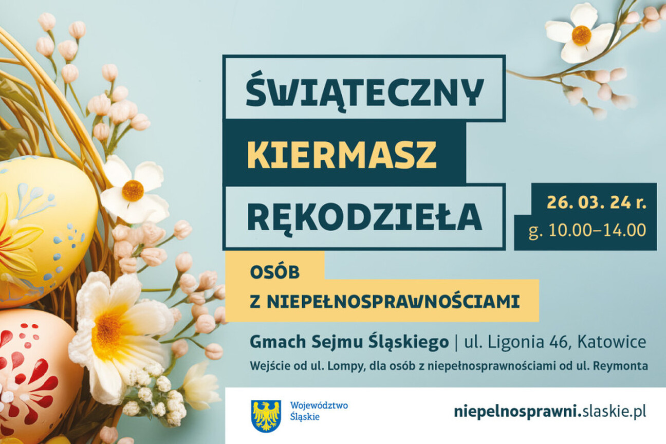 Festyn ręcznie robionych wyrobów na Święta Wielkanocne w Gmachu Sejmu Śląskiego. (wygenerowano przez AI)