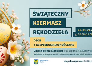 Festyn ręcznie robionych wyrobów na Święta Wielkanocne w Gmachu Sejmu Śląskiego. (wygenerowano przez AI)