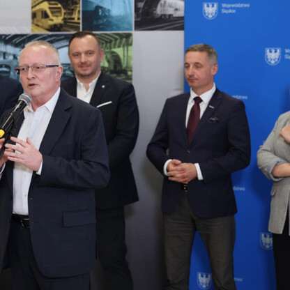 Briefing dot. połączenia kolejowego Gliwice-Rybnik. fot. Andrzej Grygiel / UMWS