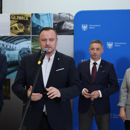 Briefing dot. połączenia kolejowego Gliwice-Rybnik. fot. Andrzej Grygiel / UMWS