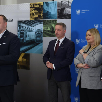 Briefing dot. połączenia kolejowego Gliwice-Rybnik. fot. Andrzej Grygiel / UMWS