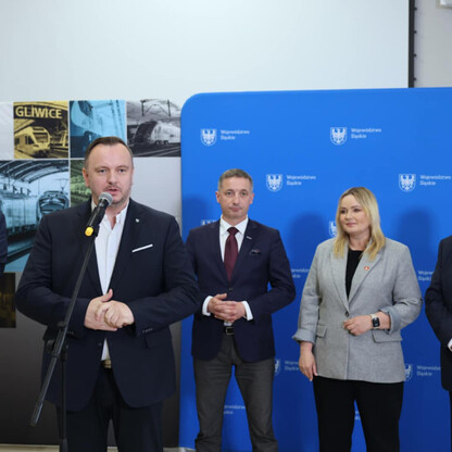 Briefing dot. połączenia kolejowego Gliwice-Rybnik. fot. Andrzej Grygiel / UMWS