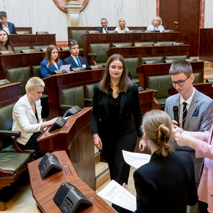 Inauguracyjna Sesja Młodzieżowego Sejmiku Województwa Śląskiego kadencji 2024-2026. fot. Tomasz Żak / UMWS