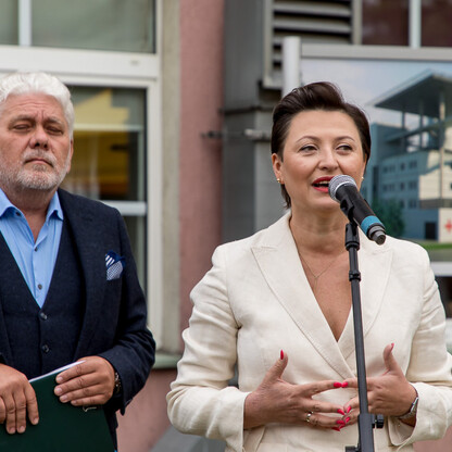 Konferencja prasowa dot.  budowy SOR wraz z lądowiskiem w Centrum Zdrowia Dziecka i Rodziny w Sosnowcu. fot. Tomasz Żak / UMWS