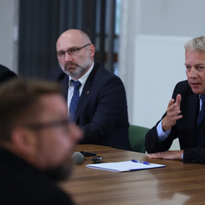Spotkanie marszałka Wojciecha Saługi nt. DTŚ Wschód. fot. Andrzej Grygiel / UMWS