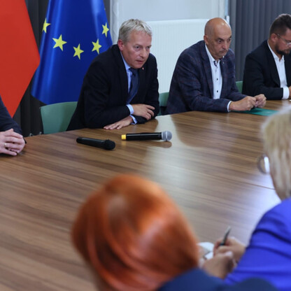 Spotkanie marszałka Wojciecha Saługi nt. DTŚ Wschód. fot. Andrzej Grygiel / UMWS