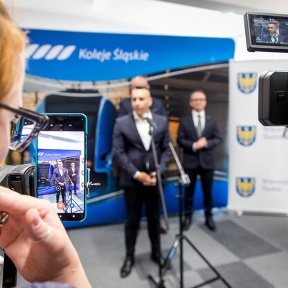 Konferencja prasowa Kolei Śląskich. fot. Tomasz Żak / UMWS
