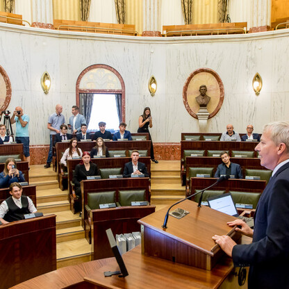 Sesja Młodzieżowego Sejmiku Województwa Śląskiego kadencji 2024-2026. fot. Tomasz Żak / UMWS