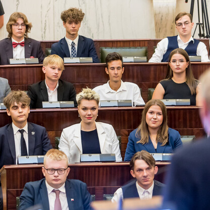 Sesja Młodzieżowego Sejmiku Województwa Śląskiego kadencji 2024-2026. fot. Tomasz Żak / UMWS