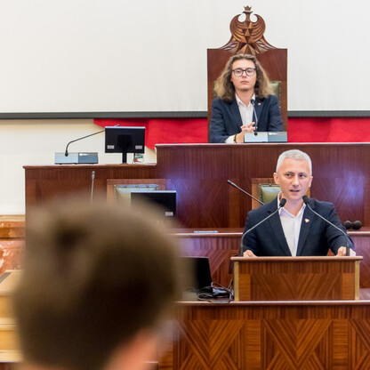 Sesja Młodzieżowego Sejmiku Województwa Śląskiego kadencji 2024-2026. fot. Tomasz Żak / UMWS