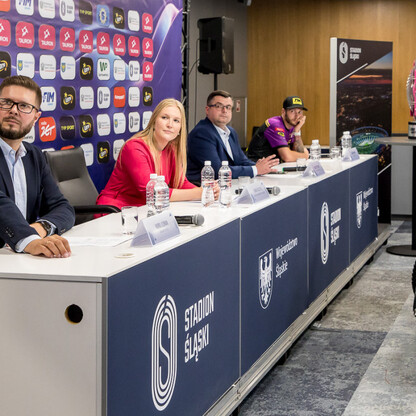 Konferencja prasowa przed finałem TAURON Speedway Euro Championship na Stadionie Śląskim . fot. Tomasz Żaik / UMWS