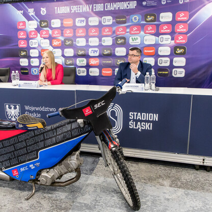 Konferencja prasowa przed finałem TAURON Speedway Euro Championship na Stadionie Śląskim . fot. Tomasz Żaik / UMWS