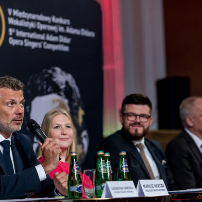 Konferencja prasowa dot. V Międzynarodowego Konkursu Wokalistyki Operowej im. Adama Didura . fot. Tomasz Żak / UMWS