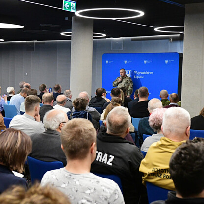 Druga część konferencji „Obrona cywilna w praktyce. Jak zbudować tarczę obywatelską?” fot. Patryk Pyrlik  / UMWS