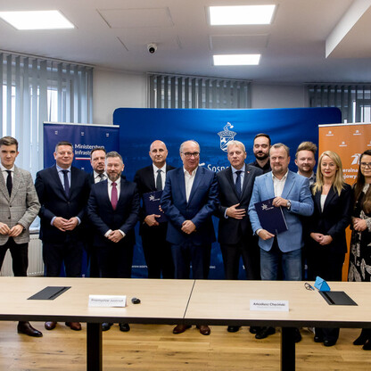 Podpisanie porozumienia na projekt i budowę węzła Klimontów na S1 w Sosnowcu. fot. Tomasz Żak / UMWS