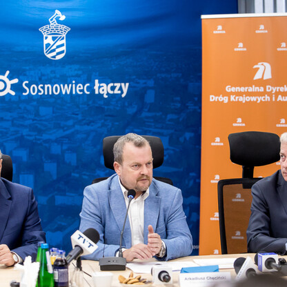 Podpisanie porozumienia na projekt i budowę węzła Klimontów na S1 w Sosnowcu. fot. Tomasz Żak / UMWS