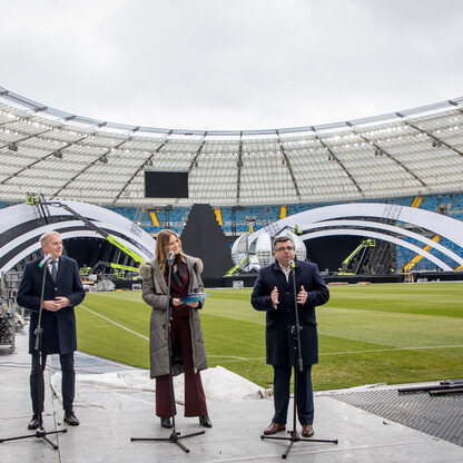 Sylwester z TVP2 na Stadionie Śląskim - konferencja prasowa. fot. Tomasz Żak / UMWS