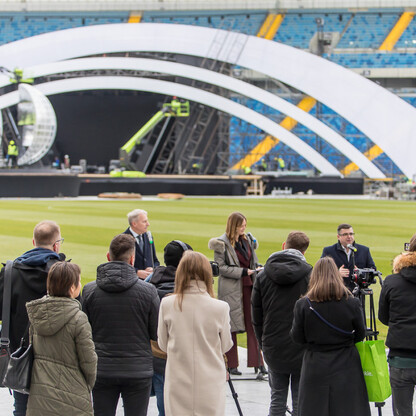 Sylwester z TVP2 na Stadionie Śląskim - konferencja prasowa. fot. Tomasz Żak / UMWS